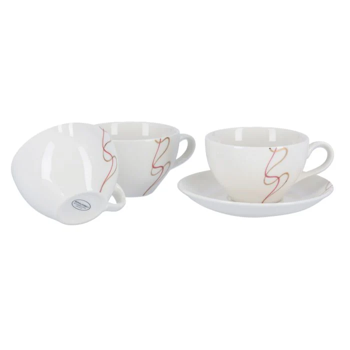 12PCS Bone China Round Cup & Saucer Set Royalford RF4307 - Image 3