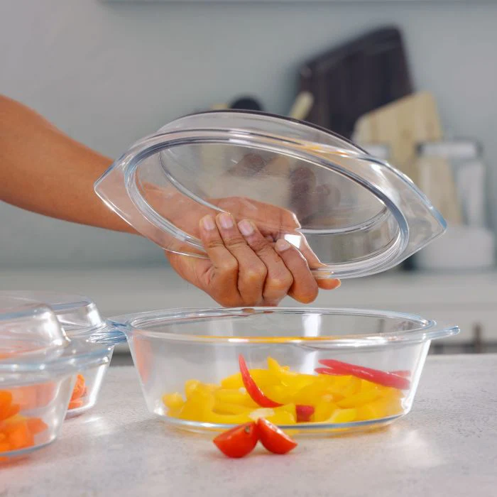 3Pcs Glass Casserole Set, Borosilicate Glass, RF10270 | High Thermal Shock-Resistant Container | Casserole with Lid | Microwave, Electric Oven, Freezer and Dishwasher Safe - Image 7