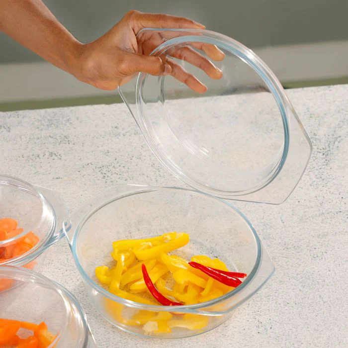 3Pcs Glass Casserole Set, Borosilicate Glass, RF10270 | High Thermal Shock-Resistant Container | Casserole with Lid | Microwave, Electric Oven, Freezer and Dishwasher Safe - Image 8