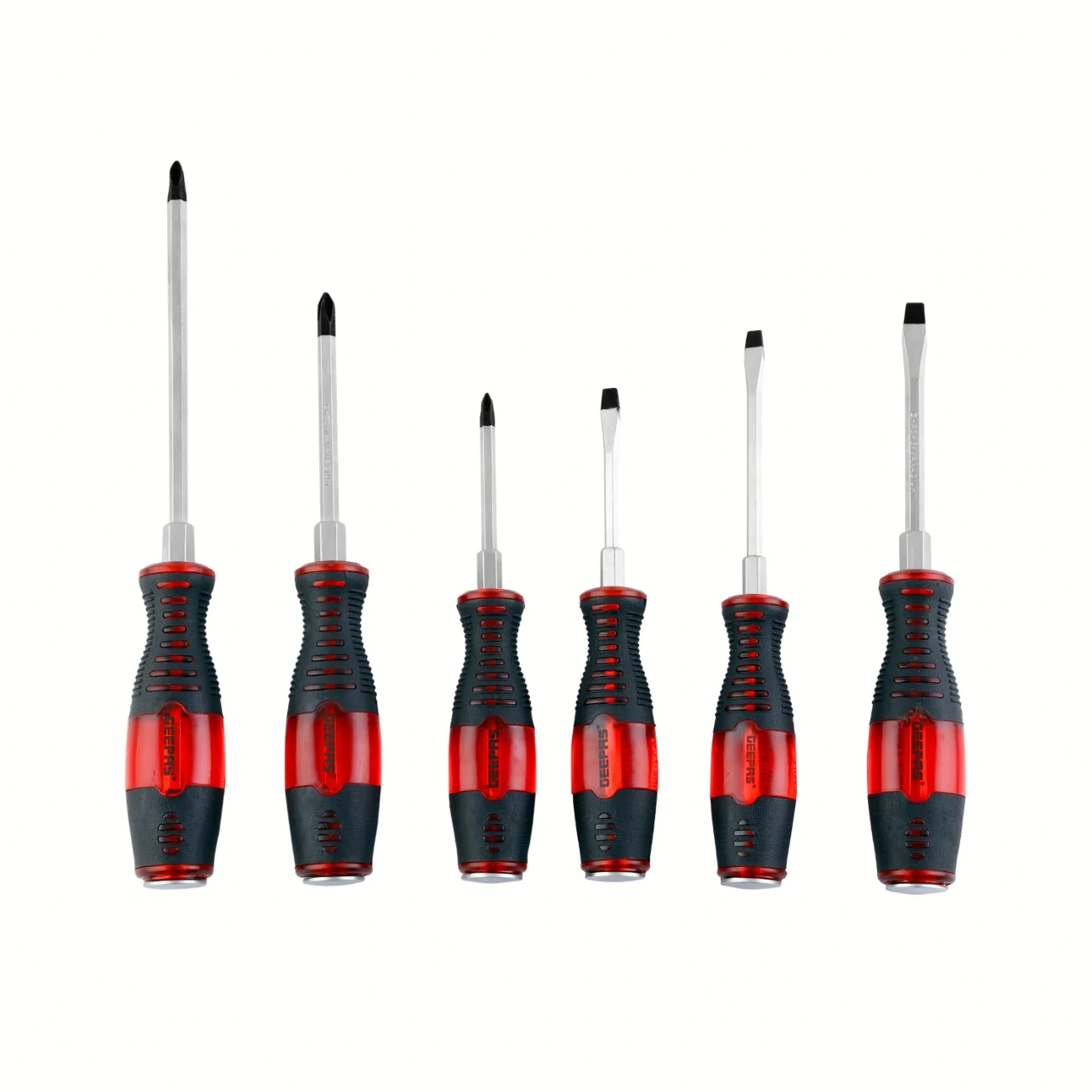 6pcs Screwdriver Set with Case - 6 Screwdrivers, 3 Slotted & 3 Phillips with Ergonomic Handles and High Grip Textured Panels for Comfortable Usage - Image 5