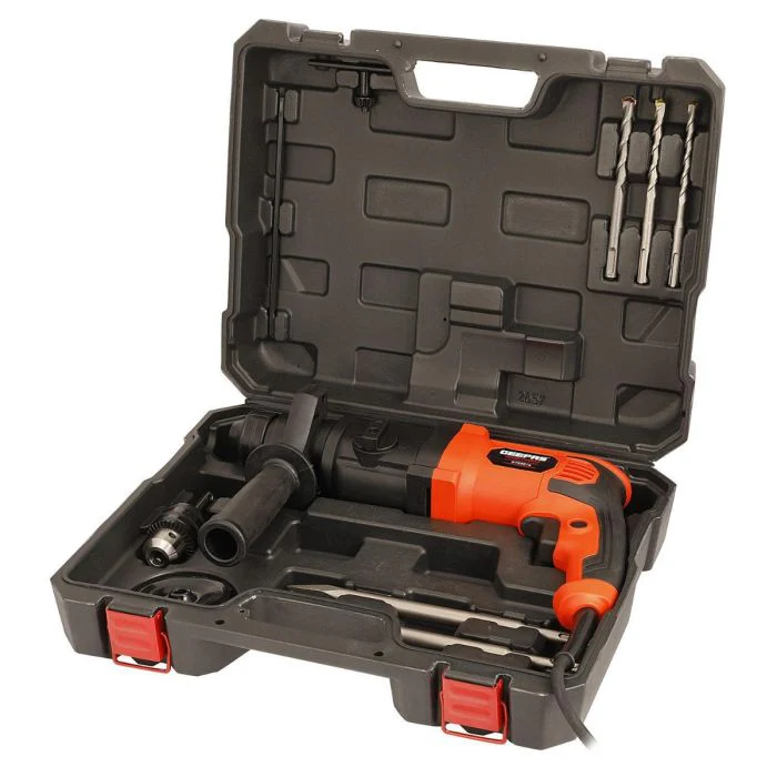 800W Rotary Hammer Electric Drill with Double Pendulum Load Bearing for Superior Impact Energy - 13mm Chuck and Adaptor - 230-240V - Image 3