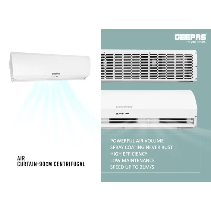 Air Curtain, 2 Speed Setting, Speed up to 21m/s, GCT9025CTM | Automatic Commercial Indoor Air Curtain | Spray Coating | Rust-Proof | Remote Control | Low Maintenance - Image 3