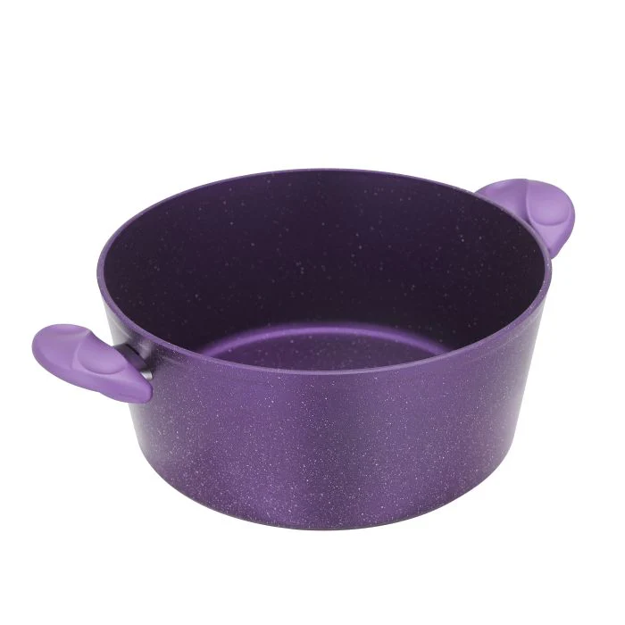 Aluminium Casserole with Durable Granite Coating, RF10257 | 24cm Cookware with Tempered Glass Lid | Bakelite Handles & Knob | PTFE Free, PFOA Free Non-Stick Casserole - Image 3