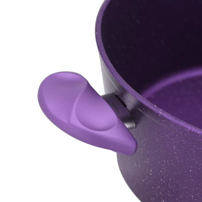 Aluminium Casserole with Durable Granite Coating, RF10259 | 5 Layer Durable Construction | Nonstick Aluminium Casserole Pot with Glass Lid & Bakelite Handles - Image 5
