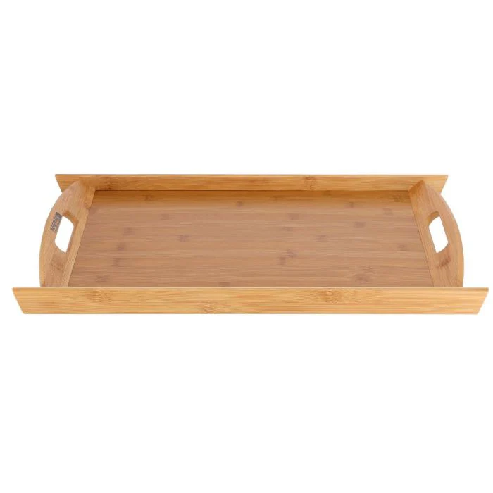 Bamboo Tray -Serving Platters/Breakfast Tray - Lightweight, Eco-Friendly & Durable - Perfect for Bed Breakfast Tea Serving Tray - Multi-Functional Serving Tray with Handles (45x29x4.8 Cm) - Image 2