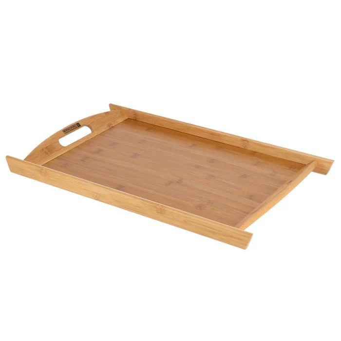 Bamboo Tray -Serving Platters/Breakfast Tray - Lightweight, Eco-Friendly & Durable - Perfect for Bed Breakfast Tea Serving Tray - Multi-Functional Serving Tray with Handles (45x29x4.8 Cm) - Image 4