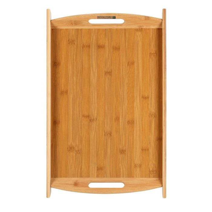 Bamboo Tray -Serving Platters/Breakfast Tray - Lightweight, Eco-Friendly & Durable - Perfect for Bed Breakfast Tea Serving Tray - Multi-Functional Serving Tray with Handles (45x29x4.8 Cm) - Image 6