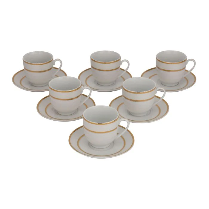 Cup & Saucer Set, Food Grade Material , 180ml Cup, RF10553 | Mocha Cup, Turkish Coffee Cup, 6pcs Each Cup and Saucer | Freezer Safe & Chip Resistant - Image 3