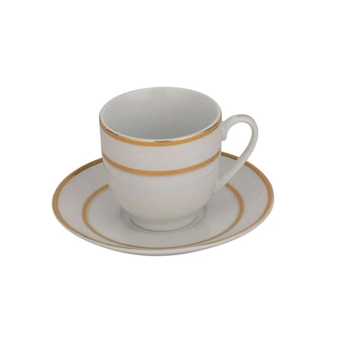 Cup & Saucer Set, Food Grade Material , 180ml Cup, RF10553 | Mocha Cup, Turkish Coffee Cup, 6pcs Each Cup and Saucer | Freezer Safe & Chip Resistant - Image 4