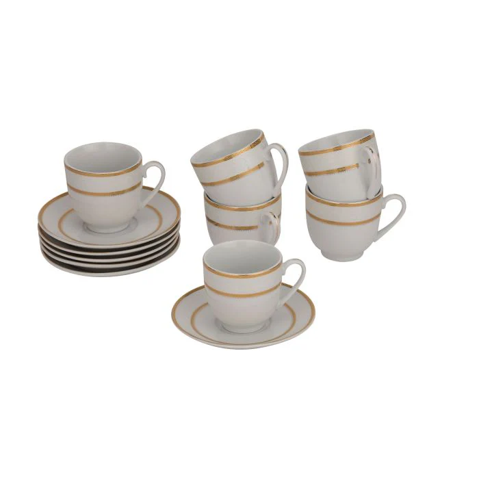 Cup & Saucer Set, Food Grade Material , 180ml Cup, RF10553 | Mocha Cup, Turkish Coffee Cup, 6pcs Each Cup and Saucer | Freezer Safe & Chip Resistant - Image 5