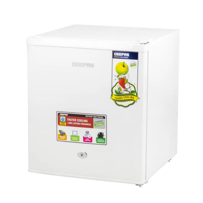 Defrost Mini Fridge, Door Lock and Key, GRF654WPEN - Low Noise Design, Compact, Powerful Compressor, Energy Saving, Fast Freezing, Adjustable Thermostat, 60L Capacity - Image 2