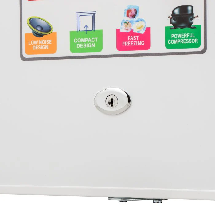 Defrost Mini Fridge, Door Lock and Key, GRF654WPEN - Low Noise Design, Compact, Powerful Compressor, Energy Saving, Fast Freezing, Adjustable Thermostat, 60L Capacity - Image 7