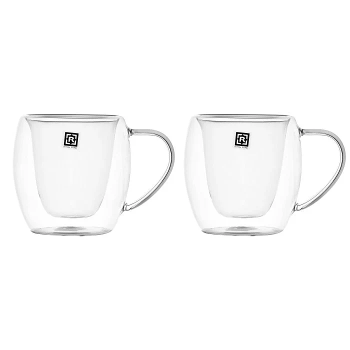 Double Wall Mug Set, 300ml Borosilicate Glass Cup, RF10529 | 2pcs Clear Glass Coffee Cups | Insulated Coffee Glass, Cappuccino Cups, Tea Cups, Latte Cups, Beverage Glasses - Image 3