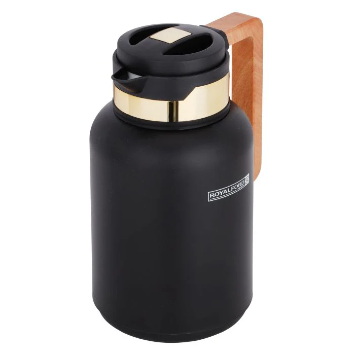 Double Wall Vacuum Jug with Wooden Handle, 1L, RF10172 | Thermal Insulated Airpot | Keep Drinks Hot/ Cold | Asbestos-Free Pink Glass Inner | Portable & Leak Proof Thermal Flask - Image 6