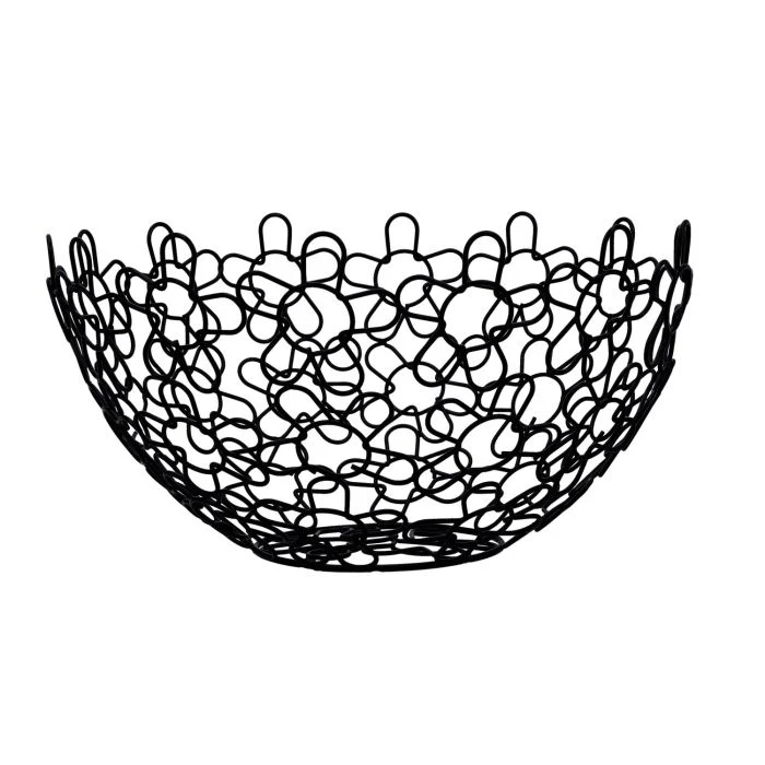 Fruit Basket, Large Iron Fruit Bowl, RF11134 | Ideal for Fruit and Vegetables | Metal Wire Countertop Fruit Holder | Black Modern Home Storage Decor Stand - Image 3