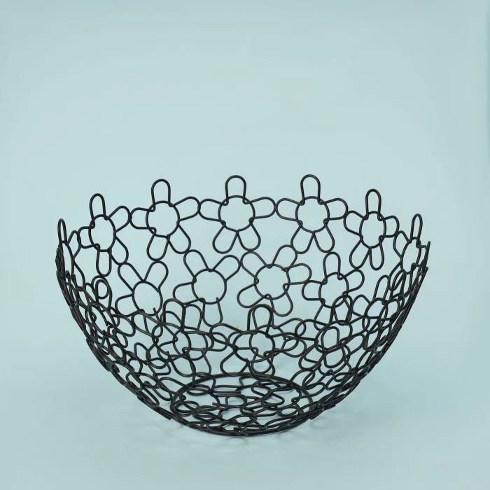 Fruit Basket, Large Iron Fruit Bowl, RF11134 | Ideal for Fruit and Vegetables | Metal Wire Countertop Fruit Holder | Black Modern Home Storage Decor Stand - Image 5