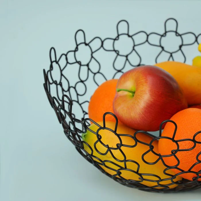 Fruit Basket, Large Iron Fruit Bowl, RF11134 | Ideal for Fruit and Vegetables | Metal Wire Countertop Fruit Holder | Black Modern Home Storage Decor Stand - Image 6