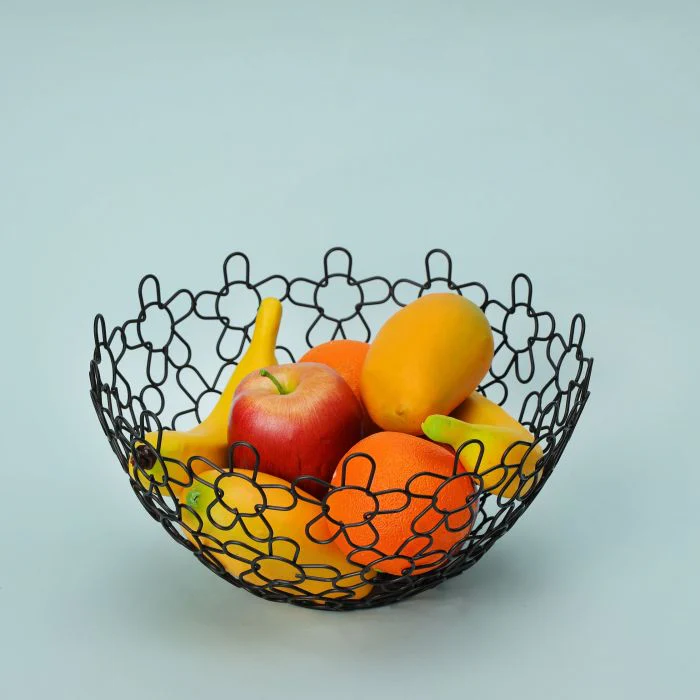 Fruit Basket, Large Iron Fruit Bowl, RF11134 | Ideal for Fruit and Vegetables | Metal Wire Countertop Fruit Holder | Black Modern Home Storage Decor Stand - Image 7