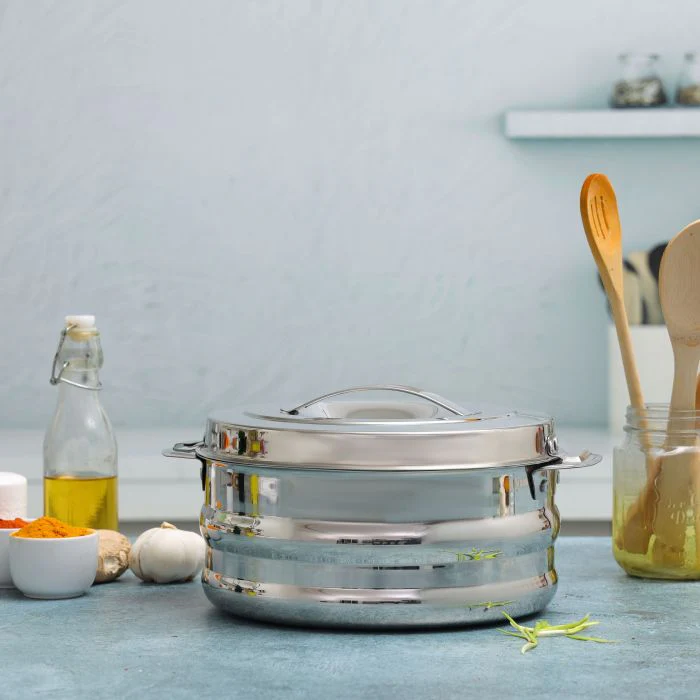 Galaxy Double Wall Stainless Steel Hot Pot, 1500ml, RF10541 | Firm Twist Lock | Strong Handles with Heavy-Duty Rivets | Steel Serving Pot, Chapati Storage Box, Roti Serving Pot - Image 8