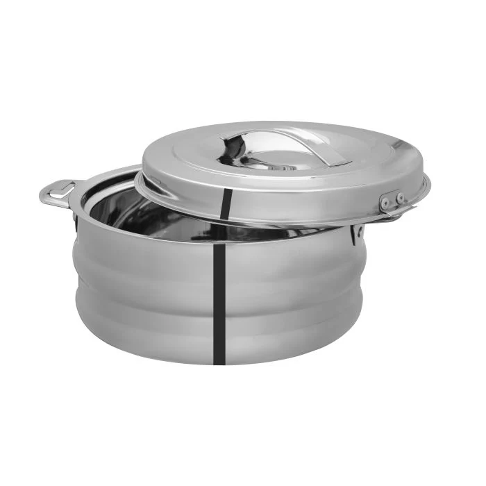 Galaxy Double Wall Stainless Steel Hot Pot, 2500ml, RF10542 | Firm Twist Lock | Strong Handles with Heavy-Duty Rivets | Steel Serving Pot, Chapati Storage Box, Roti Serving Pot - Image 4