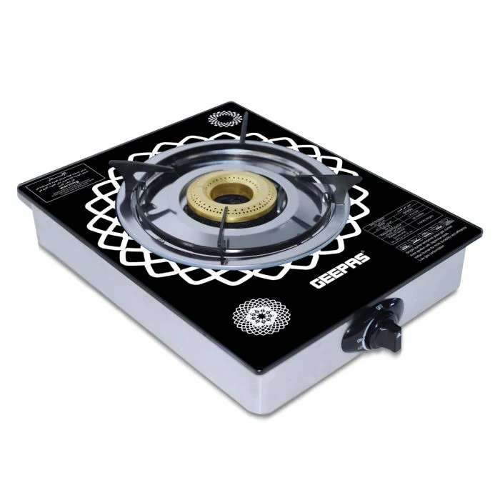 Gas Cooker, Single Brass Burner, GK6892 | Tempered Glass Top | Stainless Steel Frame & Tray | Auto Piezo Ignition | Heavy Cast Iron Mixing Tube - Image 2