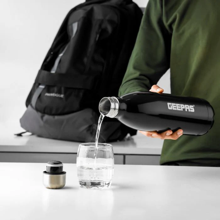 Geepas 1.0 L Stainless Steel Vacuum Flask- GVF27021| Double Wall Insulation for Hot and Cold Beverages| Comfortable to Hold and Easy to Carry| Suitable for Indoor and Outdoor Use| 2 Years Warranty, White - Image 4