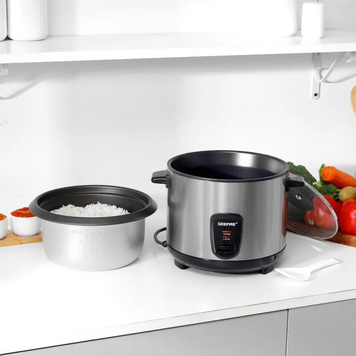 Geepas Multifunction Rice Cooker GRC35040 | 1.5L Capacity | Ideal for Cooking, Steaming & Keeping Food Warm | Stainless Steel Body & Easy to Clean | 2 Years Warranty - Image 4
