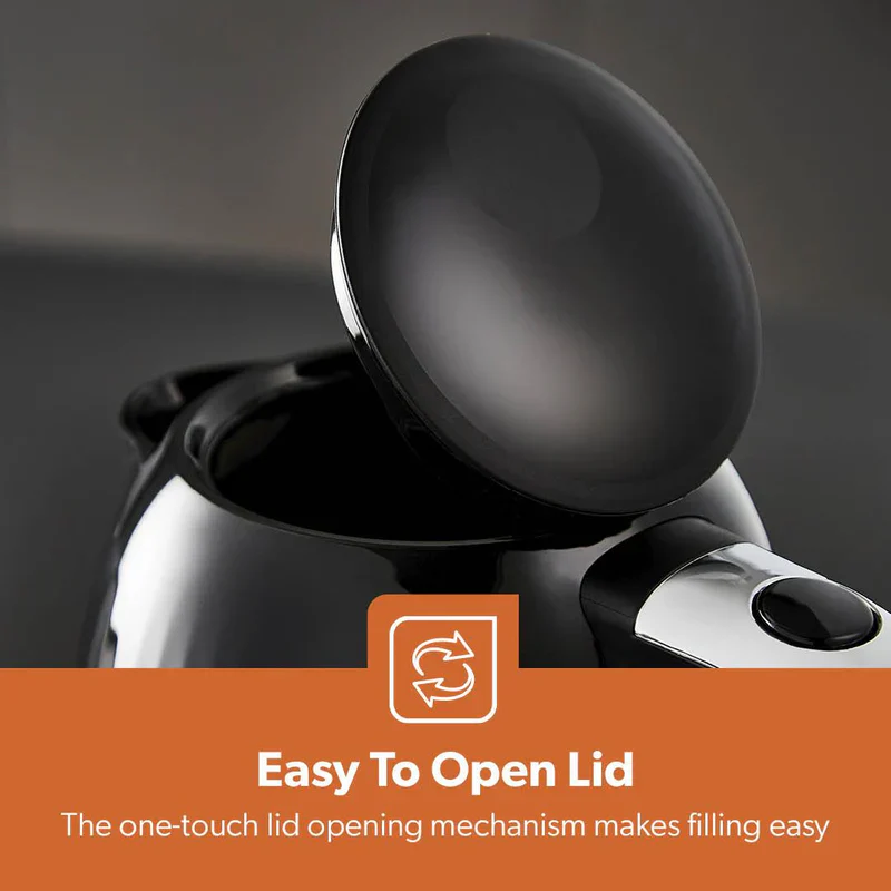 Geepas 1.7L Fluted Black Jug Kettle GK38068UK-BK | 3000W Rapid Boil | 360° Cordless Base | Auto Shut-Off & Boil-Dry Protection | Elegant Design | 2 Years Warranty - Image 6