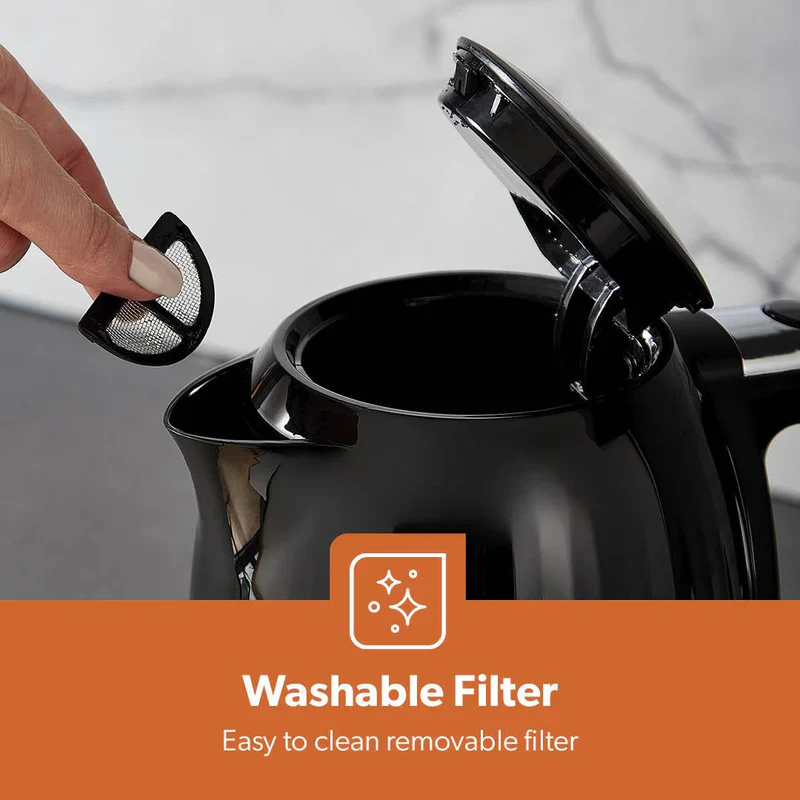 Geepas 1.7L Fluted Black Jug Kettle GK38068UK-BK | 3000W Rapid Boil | 360° Cordless Base | Auto Shut-Off & Boil-Dry Protection | Elegant Design | 2 Years Warranty - Image 9