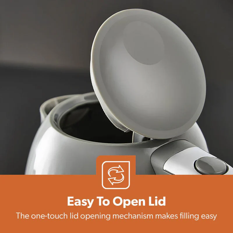 Geepas 1.7L Fluted Grey Jug Kettle GK38068UK-GR | 3000W Rapid Boil | 360° Cordless Base | Auto Shut-Off & Boil-Dry Protection | Elegant Design | 2 Years Warranty - Image 6