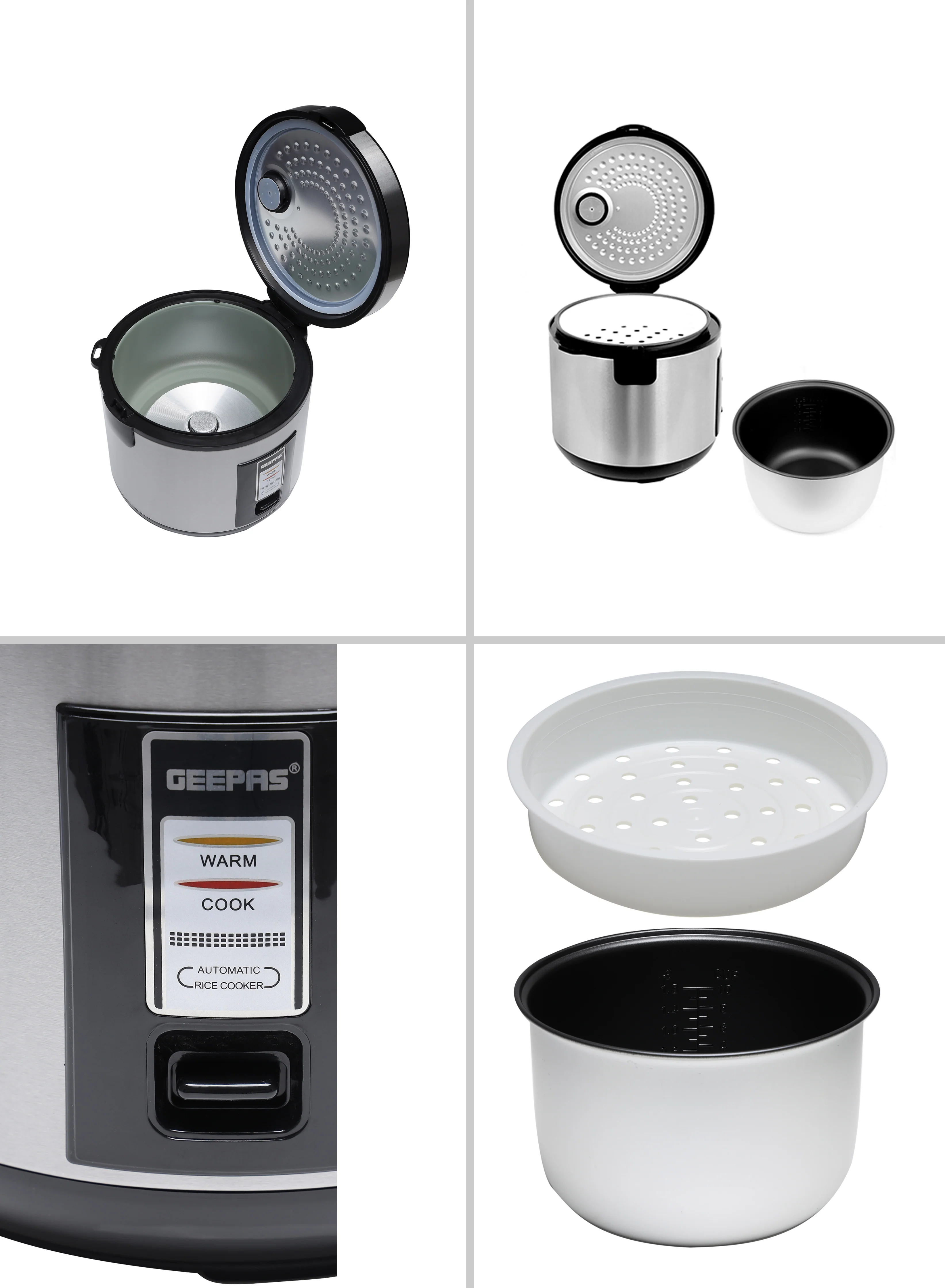 Geepas Automatic Rice Cooker GRC4330 | 1.8L Large Capacity | Ideal for Cooking, Steaming & Keeping Food Warm | Energy Efficient & Easy to Clean Design | 2 Years Warranty - Image 7