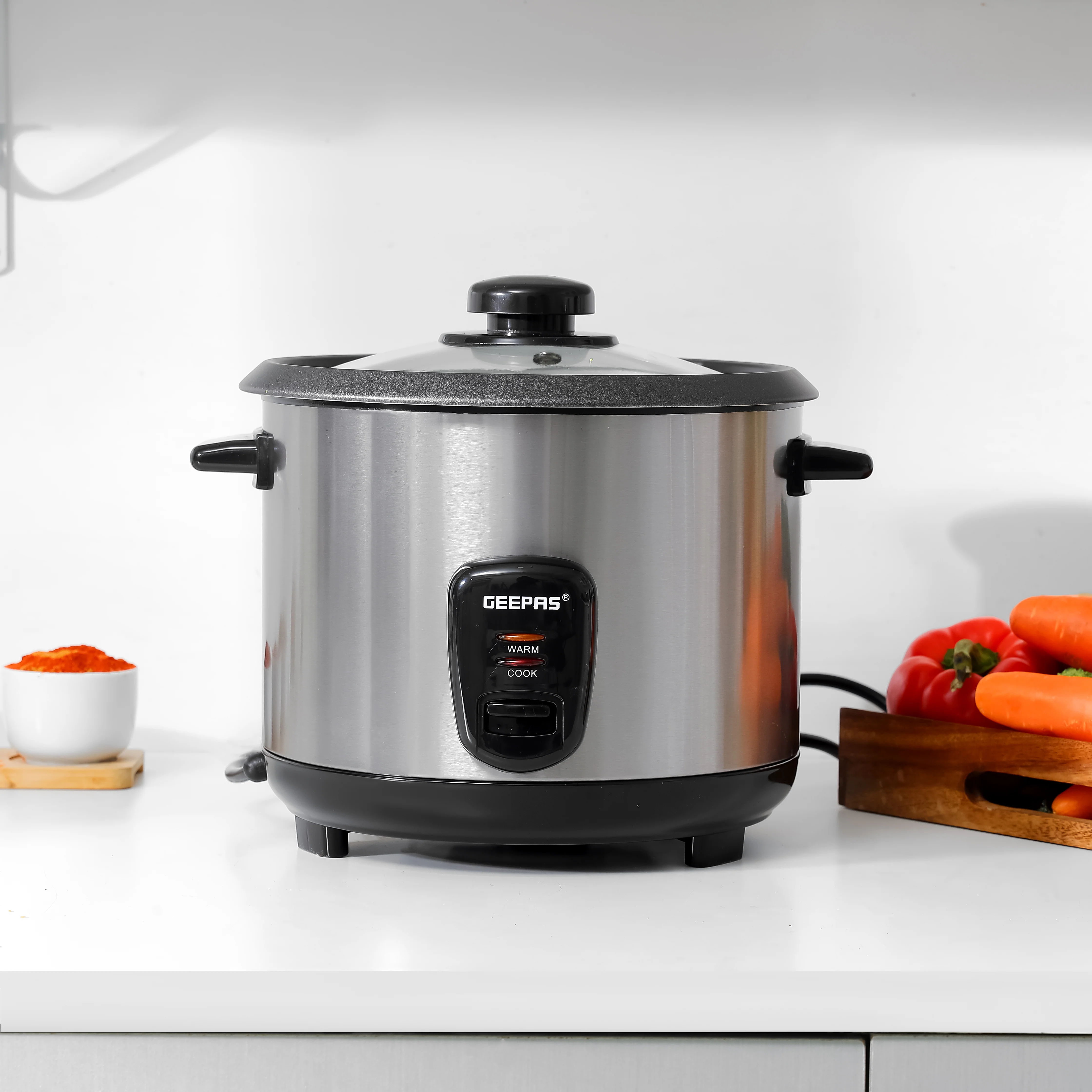 Geepas Multifunction Rice Cooker GRC35041 | 1.8L Capacity | Perfect for Cooking, Steaming & Keeping Food Warm | Durable Design| Easy Operation | 2-Years Warranty - Image 2