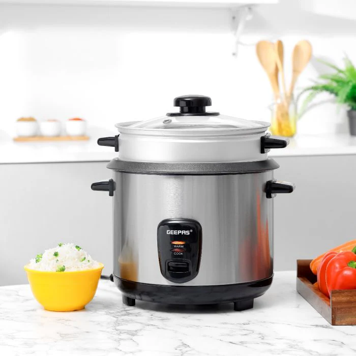 Geepas Multifunction Rice Cooker GRC35041 | 1.8L Capacity | Perfect for Cooking, Steaming & Keeping Food Warm | Durable Design| Easy Operation | 2-Years Warranty - Image 3