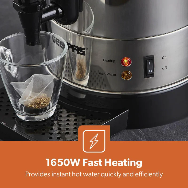 Geepas 10L Stainless Steel Water Boiler GK6155 | High Efficiency 1650W Electric Hot Water Dispenser| Durable Construction | Safe for Daily Use | 2 Years Warranty - Image 8