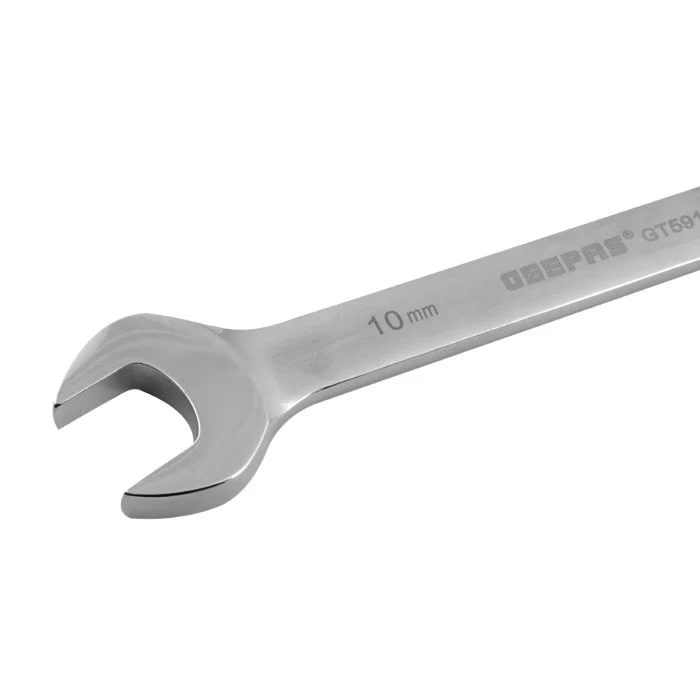 Geepas 10mm Gear Wrench with Plastic Hanger - Part Ring/Open-Ended Spanner with Ratchet Function | CRV, Mirror Finish | Ideal for Mechanic, Plumbers, Carpenter, DIYers and More - Image 2