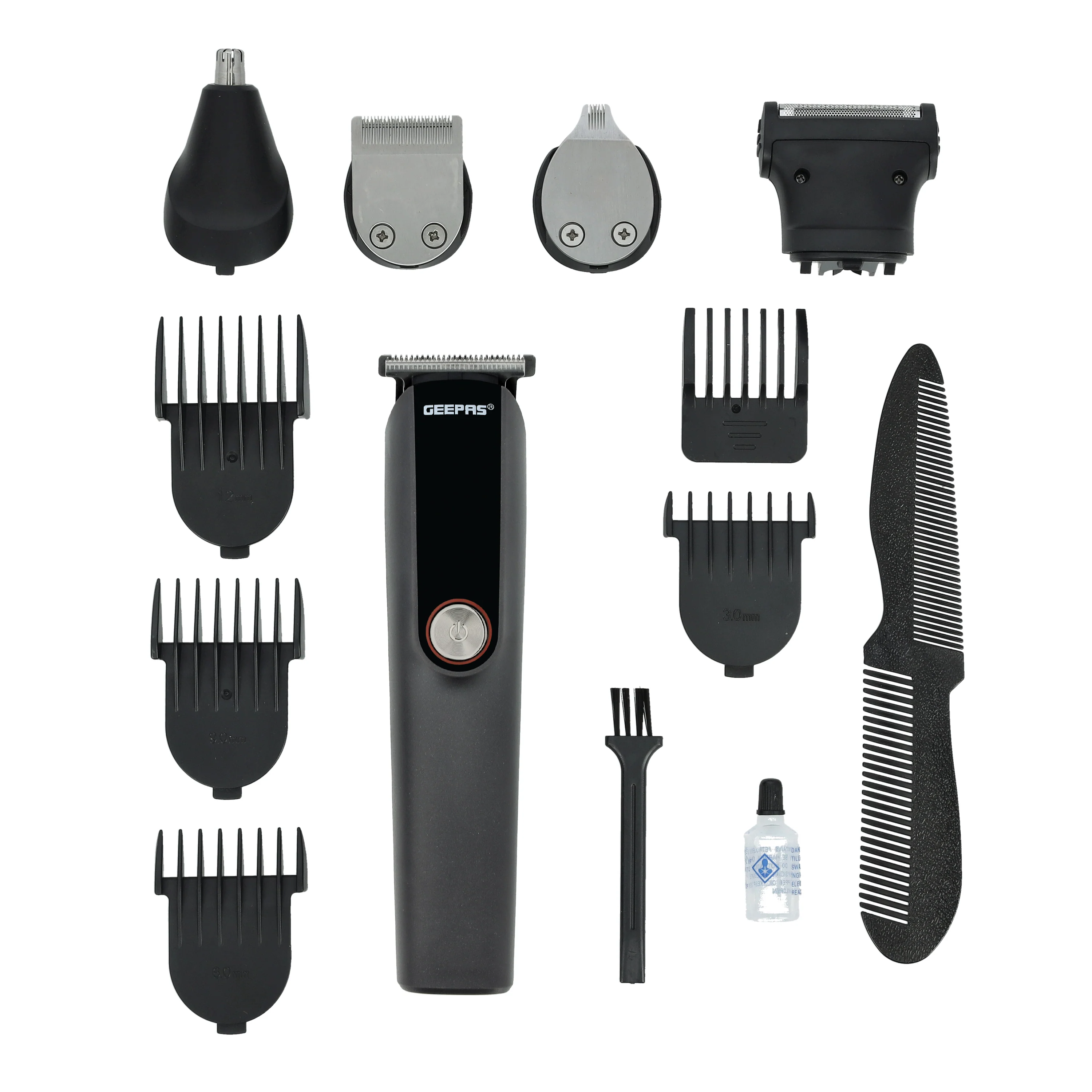 Geepas  11-in-1 Digital Rechargeable Grooming Kit GTR56048 | Stainless Steel Blades | Precision Trimming Attachments | 120-Min Cordless Runtime | 2 Years Warranty - Image 2