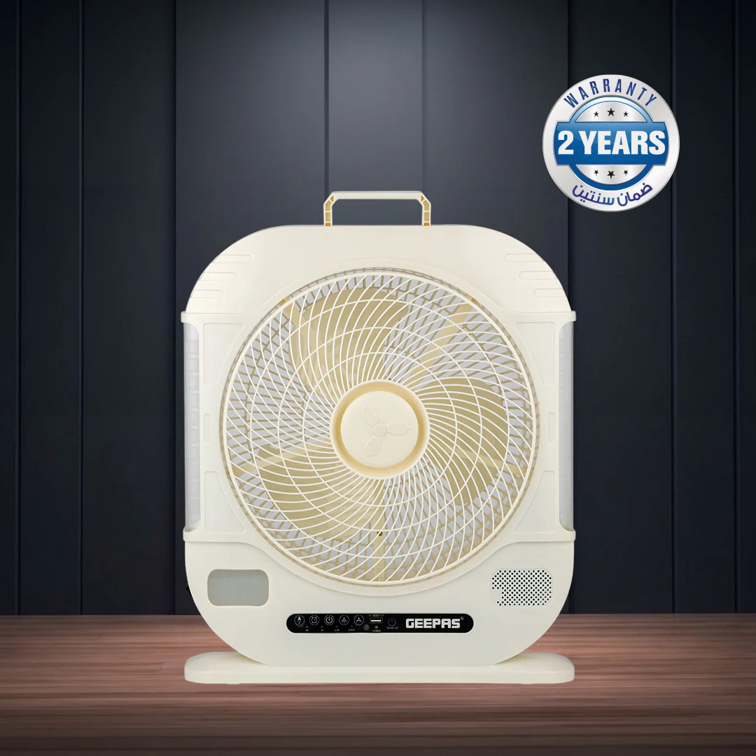 Geepas GF21190 12” Rechargeable Fan with Remote Control | 20 Hours Battery Backup| LED Light| USB Charging | Adjustable Speed| Energy Efficient Design| 2 Years Warranty - Image 2