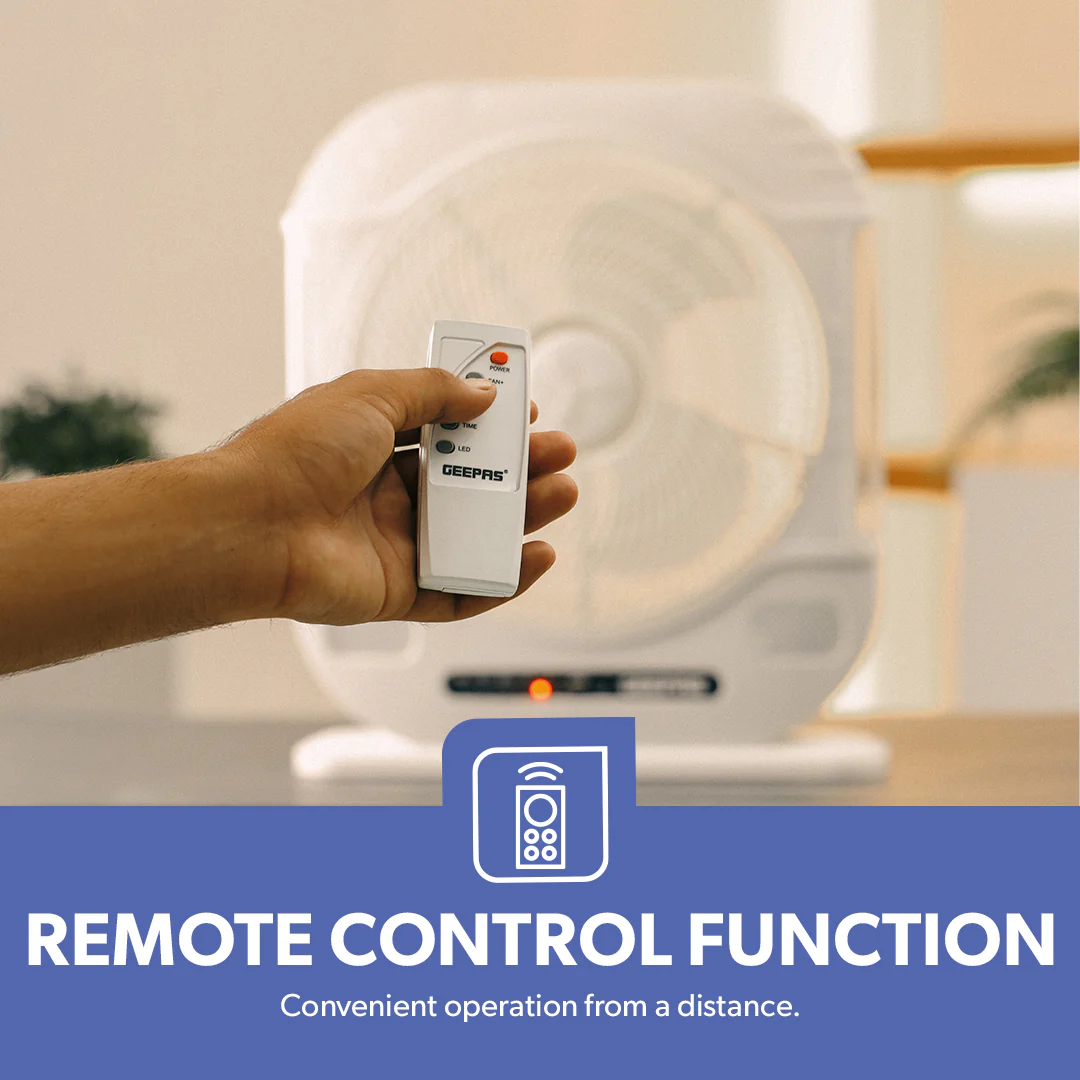 Geepas GF21190 12” Rechargeable Fan with Remote Control | 20 Hours Battery Backup| LED Light| USB Charging | Adjustable Speed| Energy Efficient Design| 2 Years Warranty - Image 6