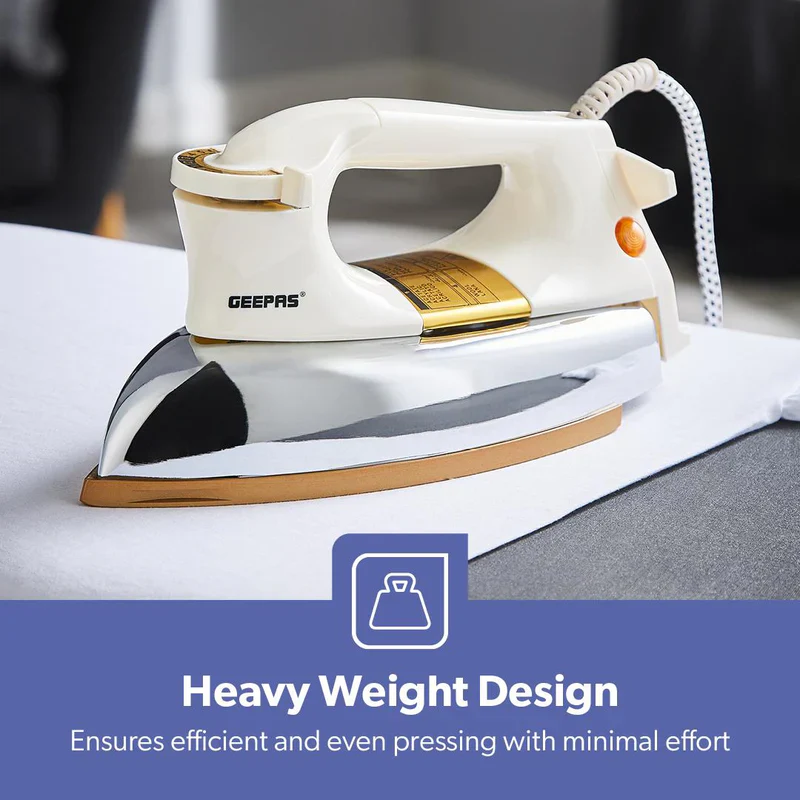 Geepas GDI23011 Automatic Heavy Weight Dry Iron| 1200W|Teflon Coated Soleplate| Adjustable Temperature Control| Overheat Protection| Smooth Glide Design| 7-Year Warranty - Image 4
