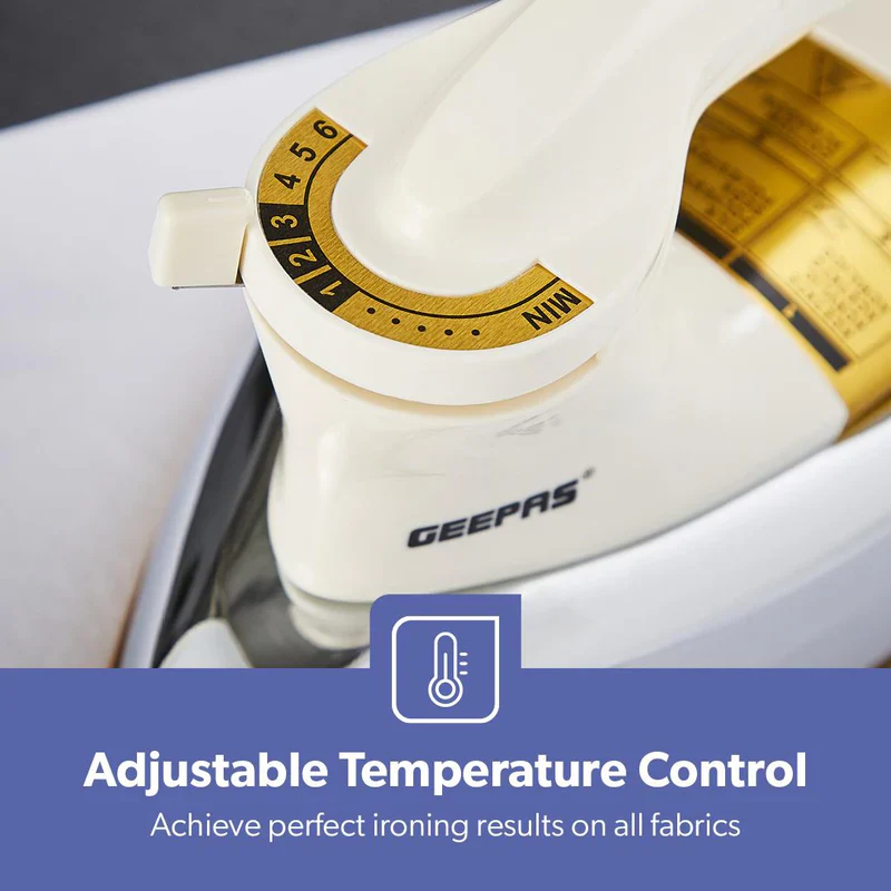Geepas GDI23011 Automatic Heavy Weight Dry Iron| 1200W|Teflon Coated Soleplate| Adjustable Temperature Control| Overheat Protection| Smooth Glide Design| 7-Year Warranty - Image 5