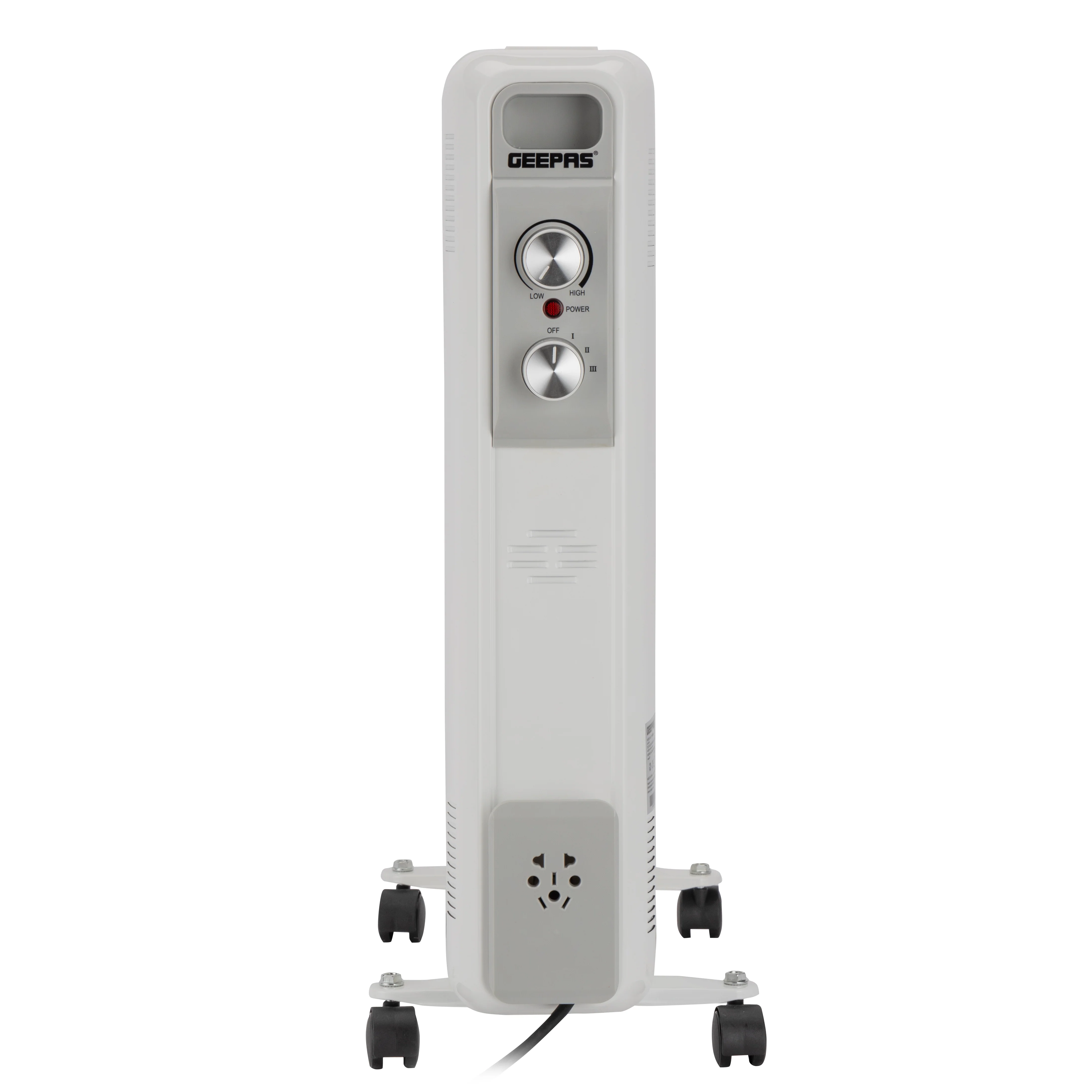 Geepas GRH28562 Oil Filled Radiator Heater| 13 Fins| 1100W/1500W/2600W Adjustable Thermostat| Thermal Cut-Off| Silent Operation & Safety Tip-Over Switch| 2 Years Warranty - Image 3