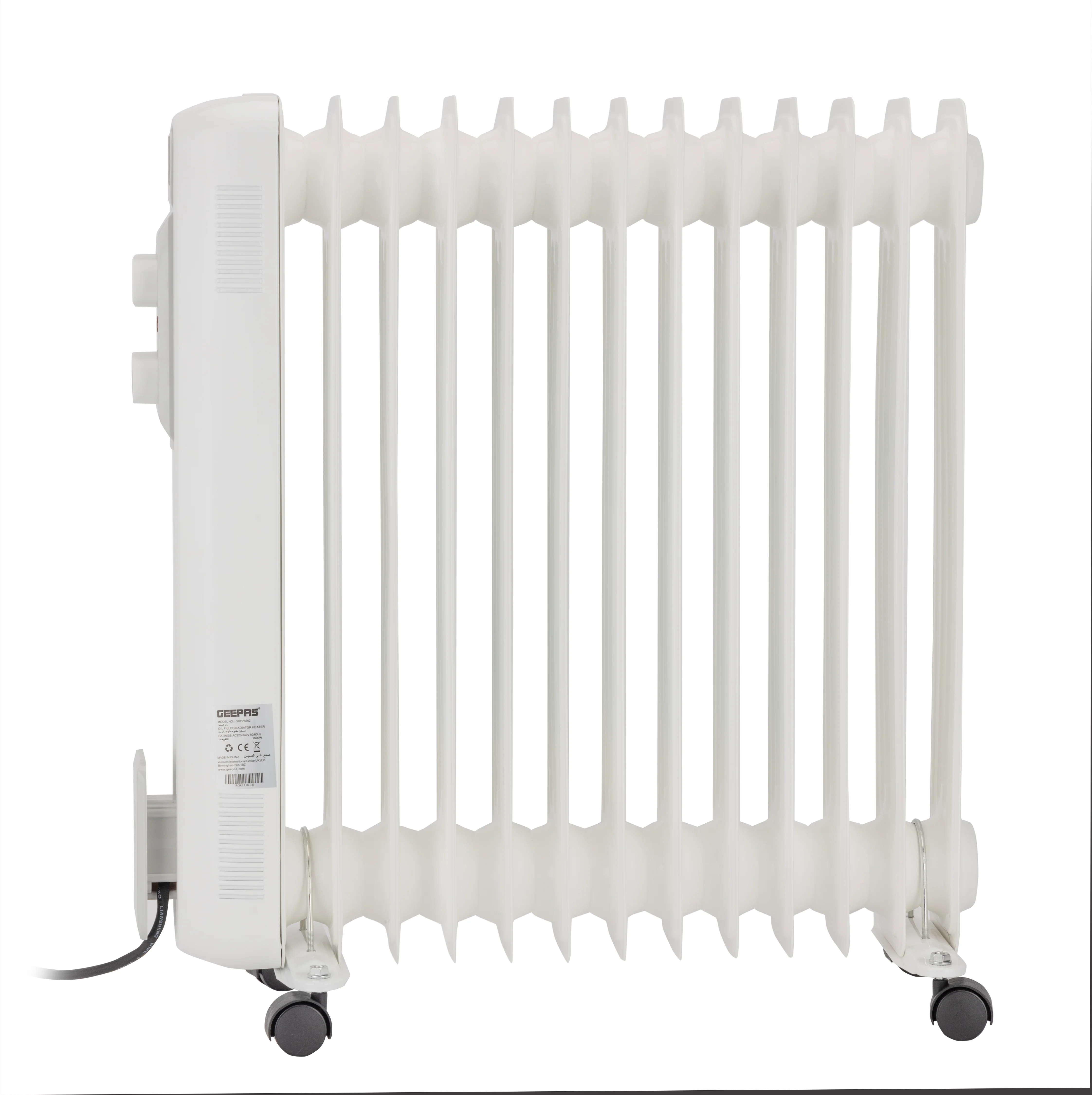 Geepas GRH28562 Oil Filled Radiator Heater| 13 Fins| 1100W/1500W/2600W Adjustable Thermostat| Thermal Cut-Off| Silent Operation & Safety Tip-Over Switch| 2 Years Warranty - Image 4
