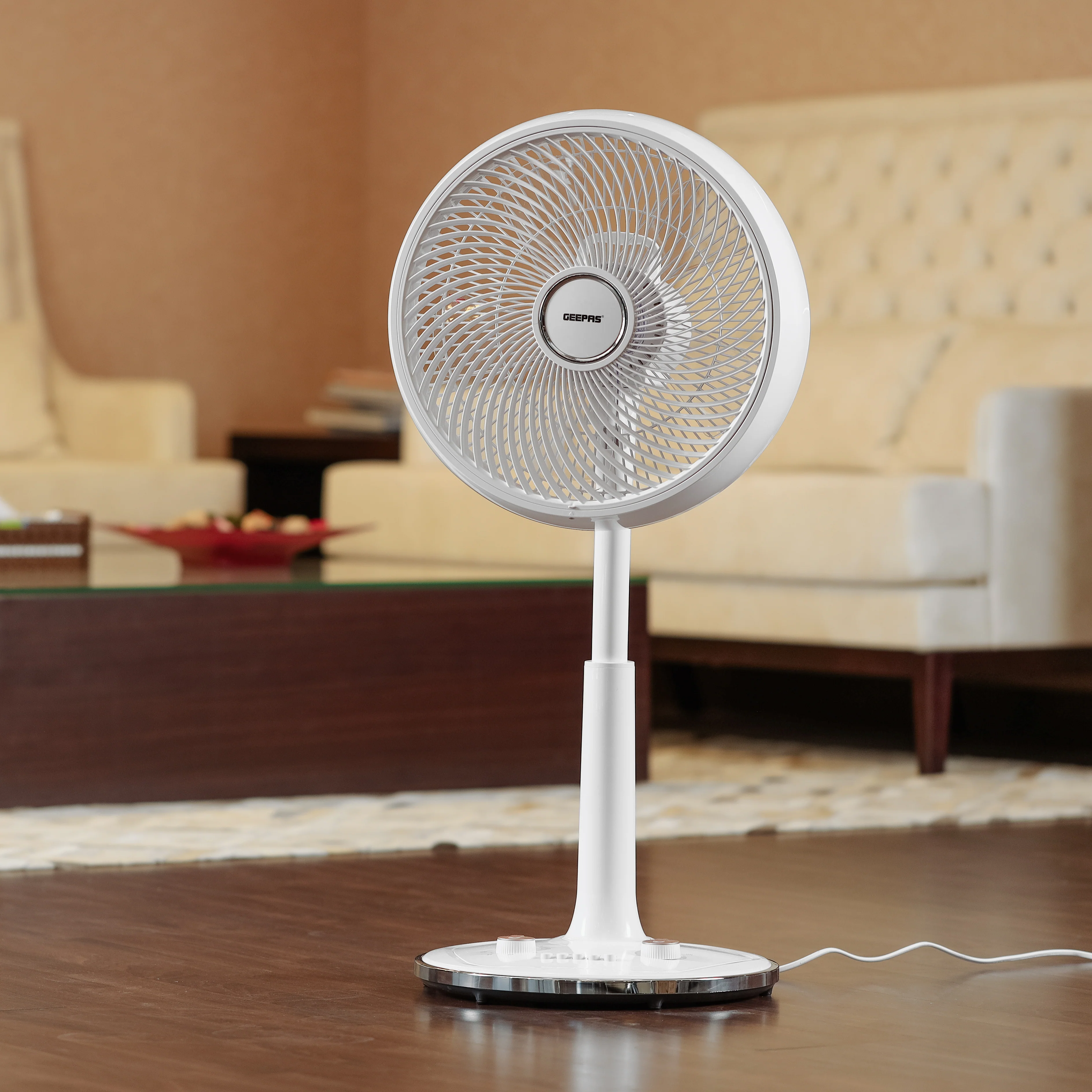 Geepas 14" Desk Fan GF21202 | Korean Style Table Fan with 3 Speeds, Wide Angle Oscillation & Powerful 60W Motor for Efficient Cooling | 2 Years Warranty - Image 2