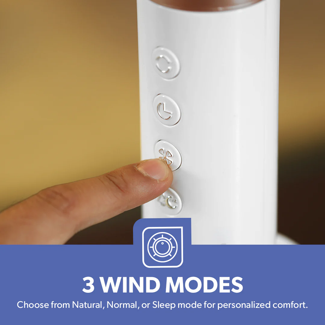 Geepas GF21205 14” Stand Fan with Remote Control | Scandi Series, 60W Motor| 3-Speed| 8H Timer| 5-Blade Air Circulation| Wide Oscillation| Korean Style| 2 Years Warranty - Image 3