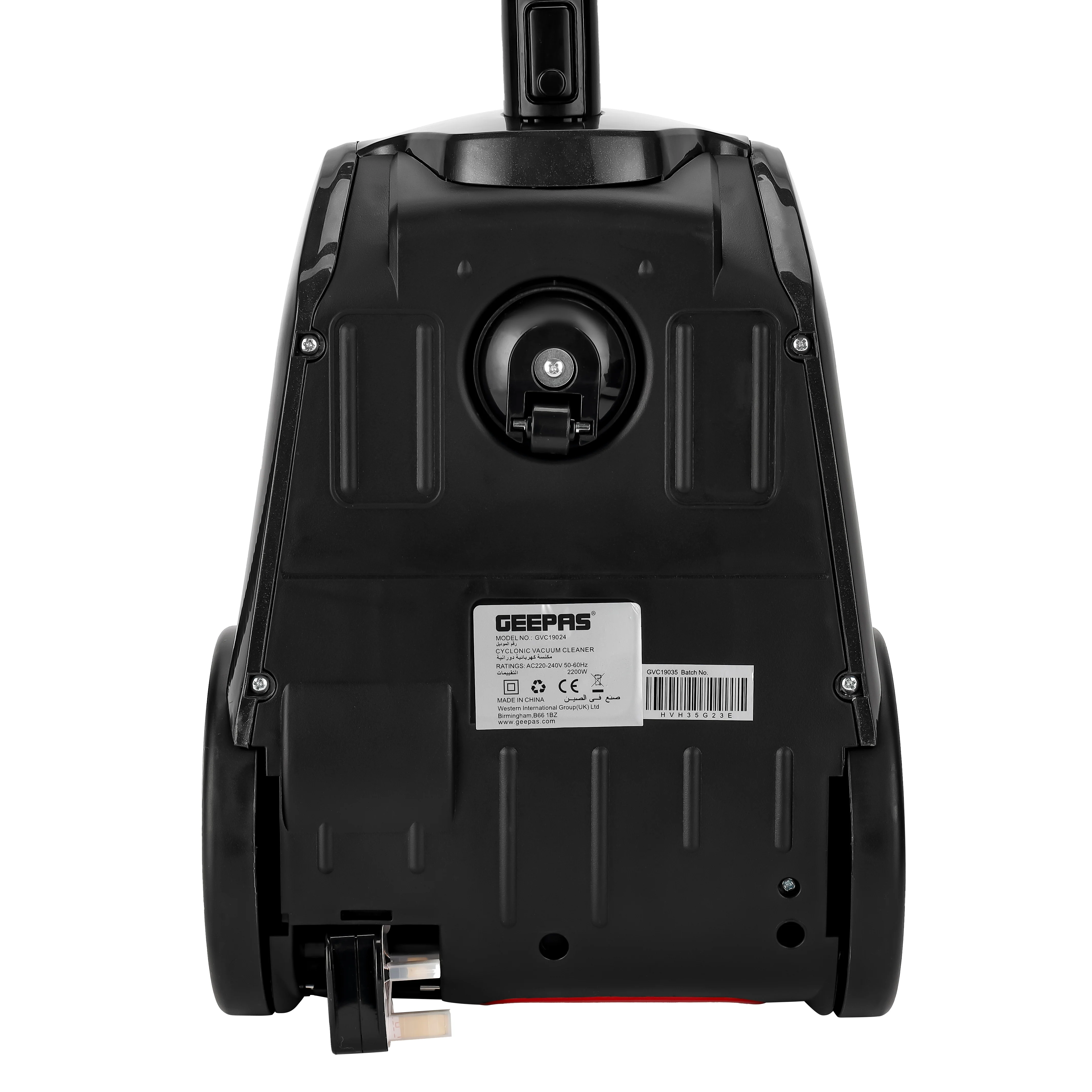 Geepas 1400W Cyclonic Vacuum Cleaner GVC19024 | 1.5L Dust Bag | Low Noise | Auto Cord Rewind | Flexible Hose | Floor Brush | Anti-Rust Body | 2Y Warranty - Image 5