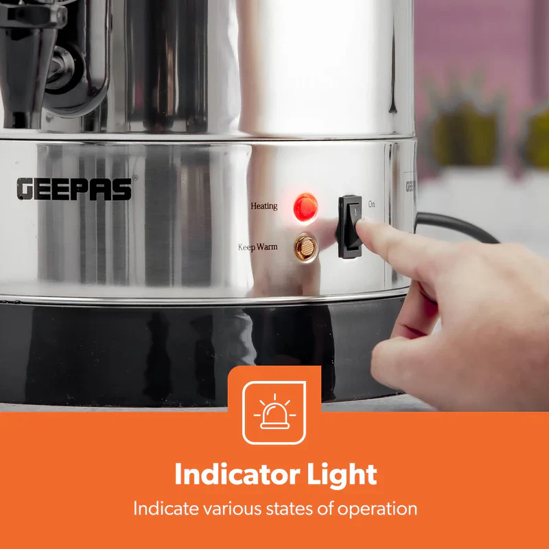 Geepas 15L Stainless Steel Water Boiler GK5219 | 1650W High Performance Electric Hot Water Dispenser| Durable Build| Safe to Use| Ideal for Home & Office|2 Years Warranty - Image 4