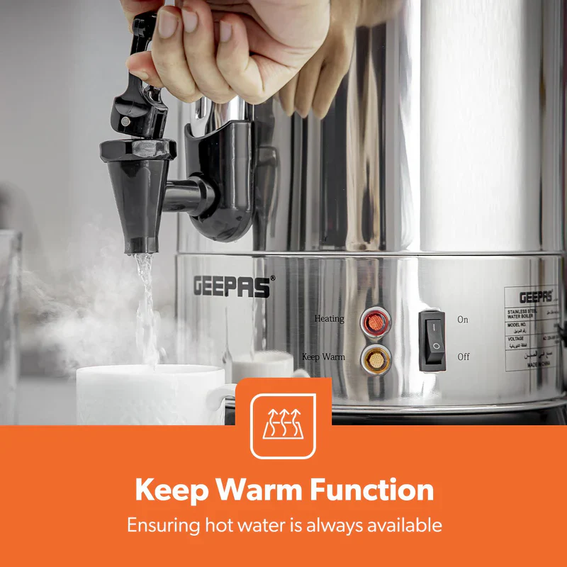 Geepas 15L Stainless Steel Water Boiler GK5219 | 1650W High Performance Electric Hot Water Dispenser| Durable Build| Safe to Use| Ideal for Home & Office|2 Years Warranty - Image 5
