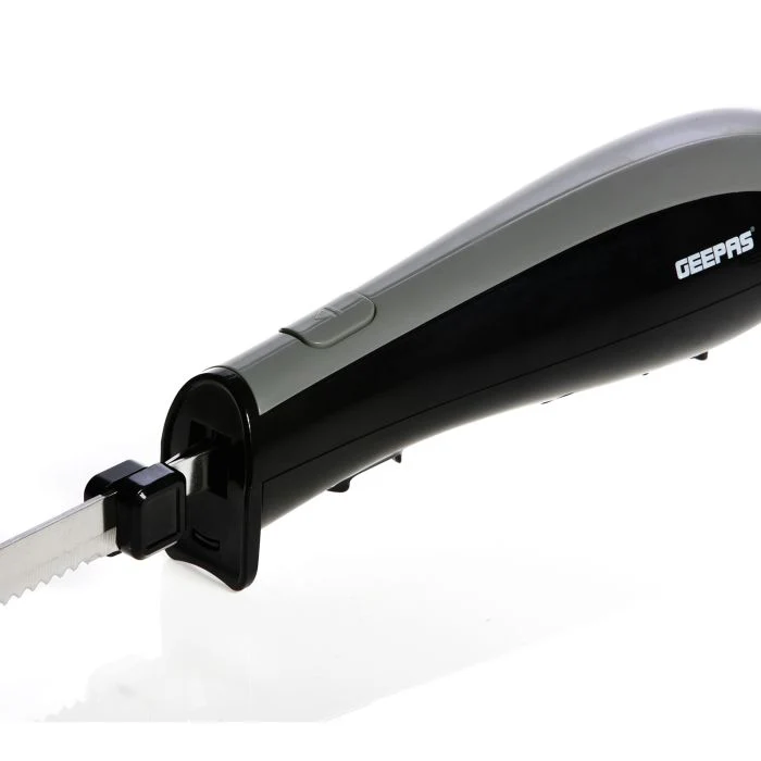 Geepas 150W Electric Knife - Serrated Carving Knife - Can Cut Turkey, Meat, Bread, Vegetables, Fruits, Ham, and Cooked Beef - Single Start Button & Eject Button - Image 2