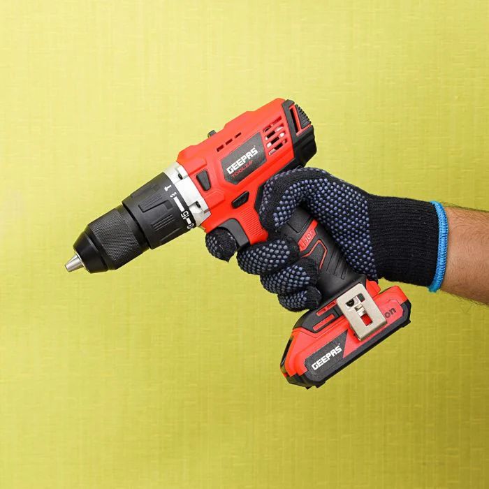 Geepas 18V Cordless Percussion Drill - Driver with Hammer Function, Compact Electric Drill Screwdriver with 2Ah*2 Battery, 15+1 Torque Setting with 2 Speed and LED Light - Image 2