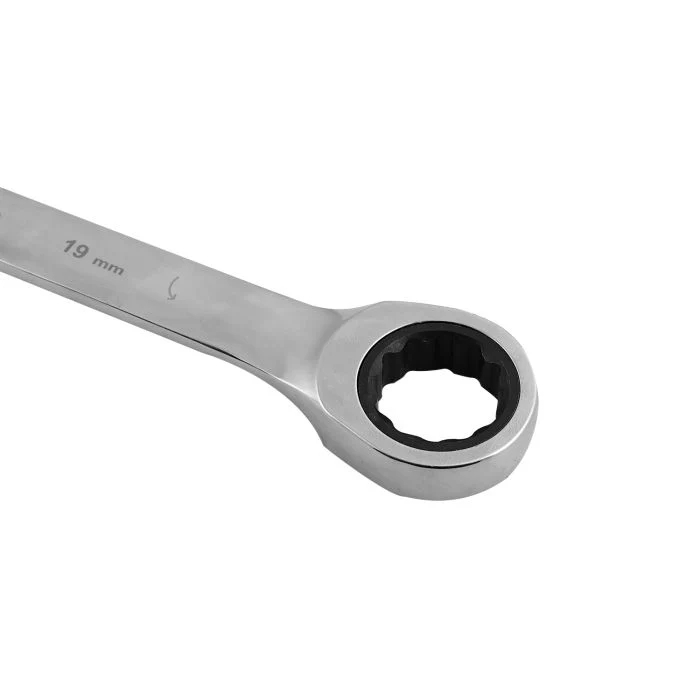 Geepas 19mm Gear Wrench with Plastic Hanger - Part Ring/Open-Ended Spanner with Ratchet Function | CRV, Mirror Finish | Ideal for Mechanic, Plumbers, Carpenter, DIYers and More - Image 2